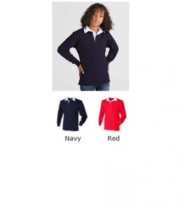 Front Row FR109 Childrens Long Sleeve Plain Rugby shirt